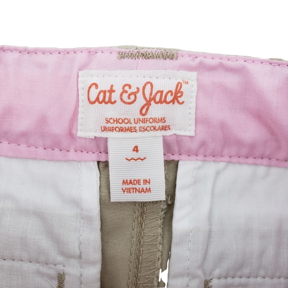 NWT Cat & Jack Girls School Uniform Shorts Size 4  Two Pack Sourdough Be… - Picture 4 of 5